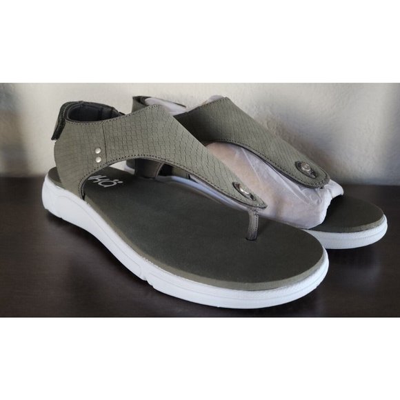 Ryka Shoes - Ryka Margo Lifestyle Green Suede Size 9.5M Women NIB Thong Sandal Comfort Strap